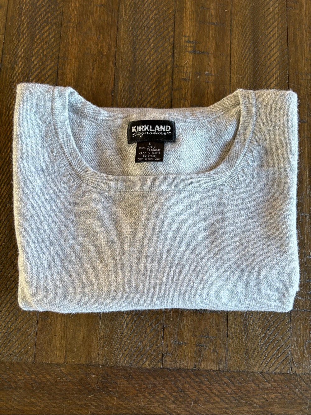 Vintage Kirkland 100% Cashmere Short Sleeve cozy Sweater Light Gray Soft NWOT